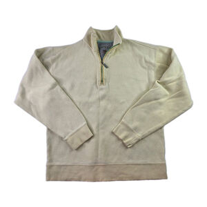 Orvis Mock Neck 1/4 Zip Sweater Pale Yellow Women's Size Medium